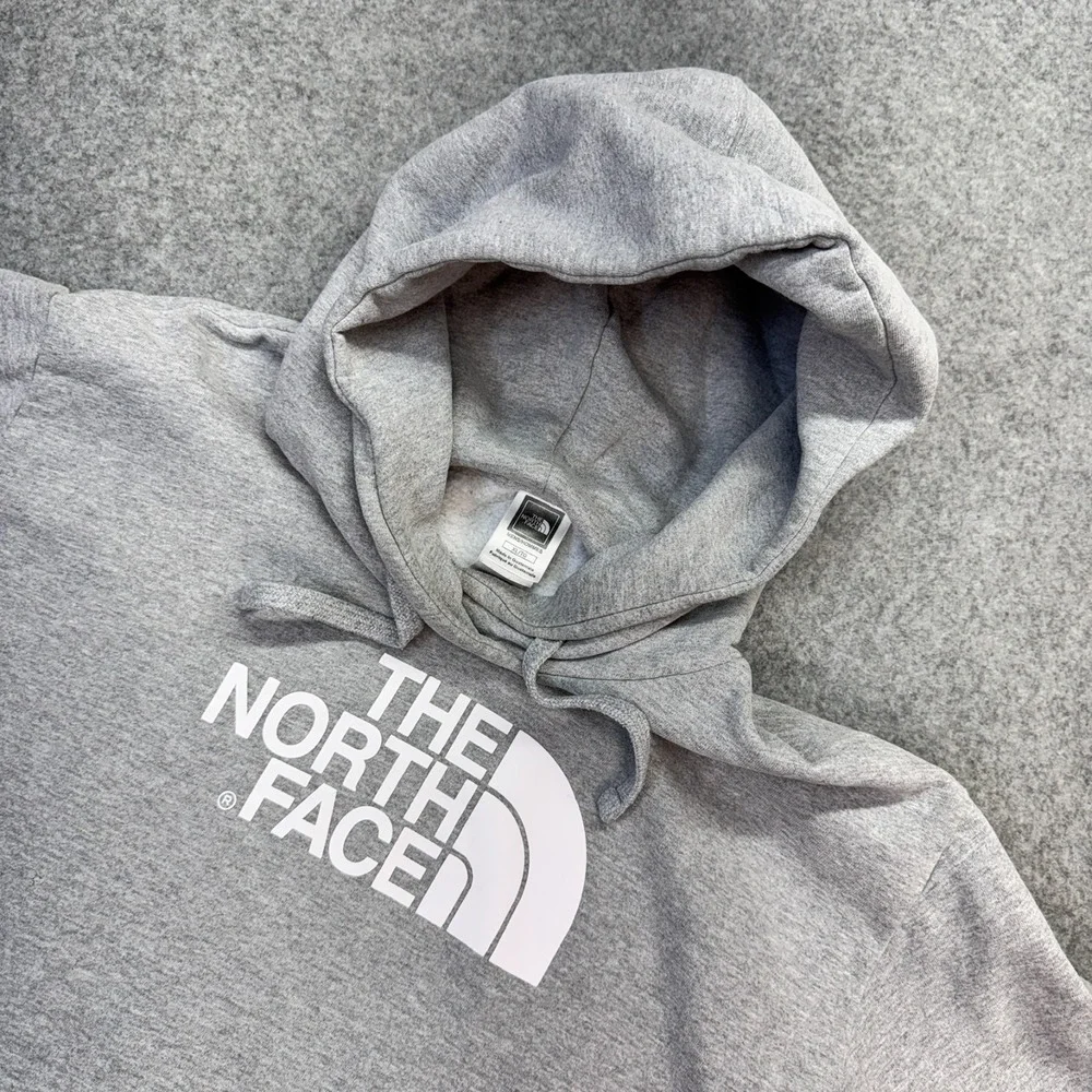 The North Face Men's‎ XL Hoodie Half Dome Pullover Gray Cotton Logo Sweatshirt